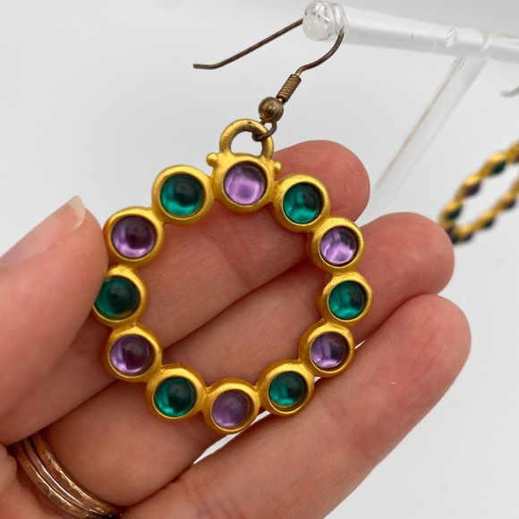 VINTAGE SIGNED LESLIE BLOCK HAUTE COUTURE EARRINGS - Picture 1 of 4